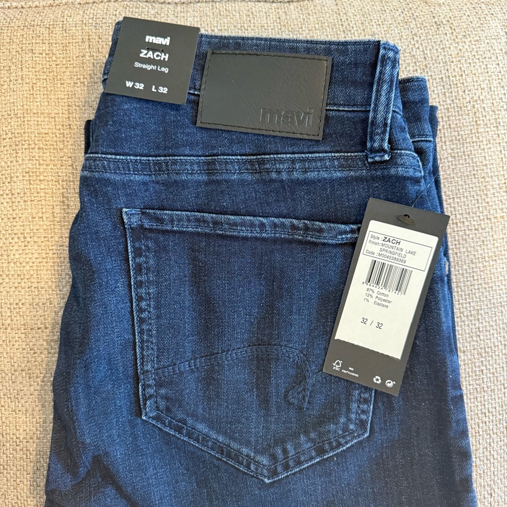 NWT Mavi Men's Zach Straight Jeans - Deep Blue